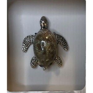 Tommy Bahama Bottle Stopper Stainless Turtle w Real Sea Shell. Super Cute!